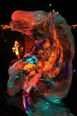Orange First Night Ice Sculpture Horse