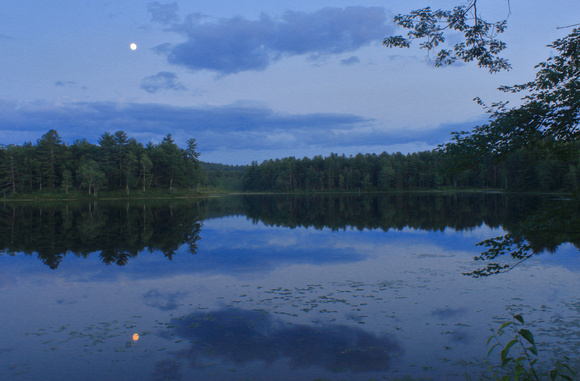 Quabbin Reservoir Bassett Pond and Moon