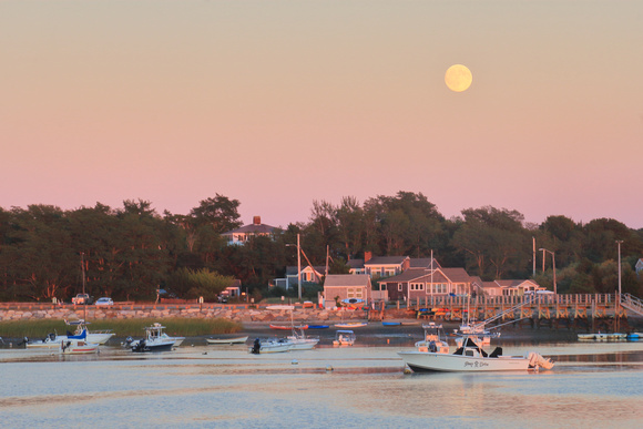 Pamet Harbor Full Moon Evening Light