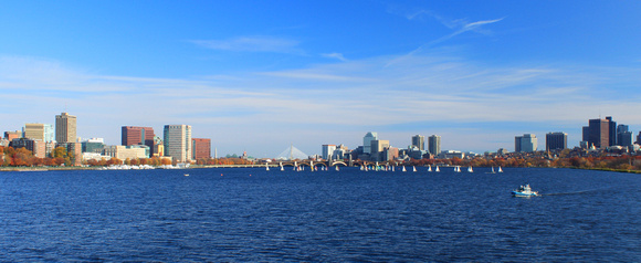 Boston Charles River Autumn Panorama