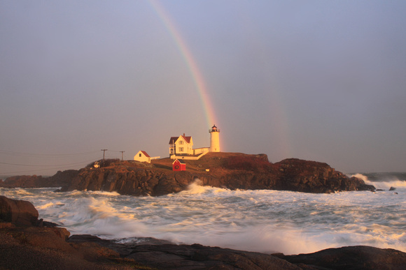 Nubble Lighthouse Rainbow after Storm