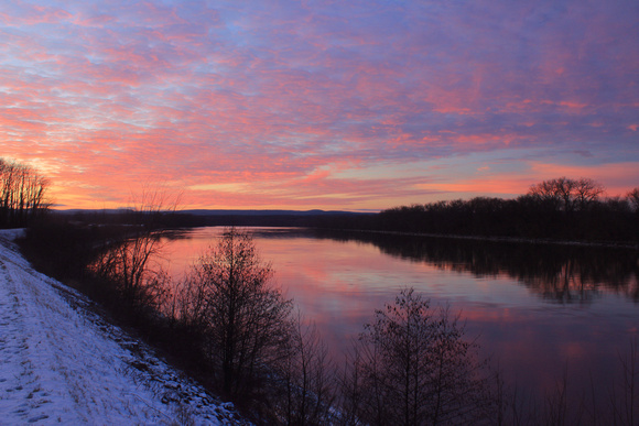 Connecticut River Winter Sunset Hadley