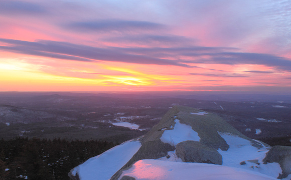 Mount Monadnock Winter Sunset from Bald Rock CR