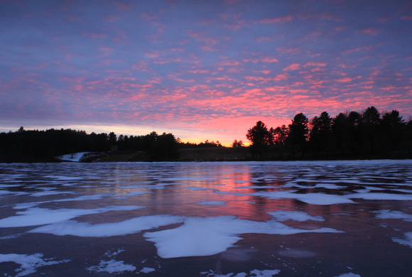 Tully Lake Sunset over Ice