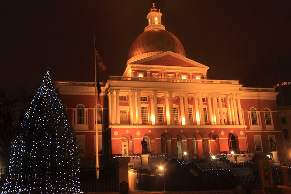 Boston Massachusetts State House Holiday Lights