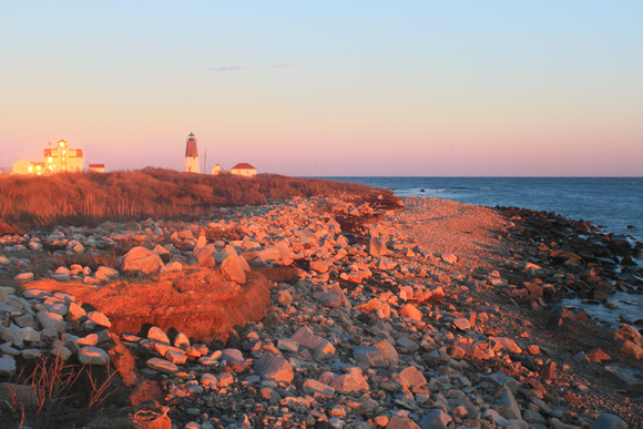 Point Judith Lighthouse Beach Evening Light