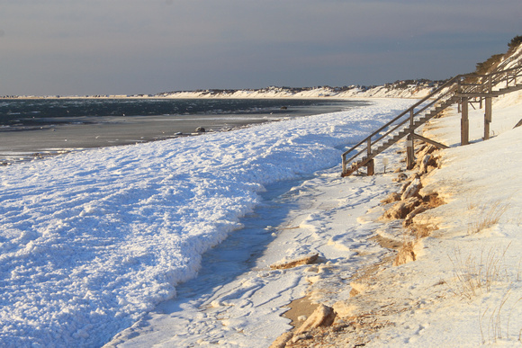 Cape Cod Bay Frozen Surf and Winter Erosion