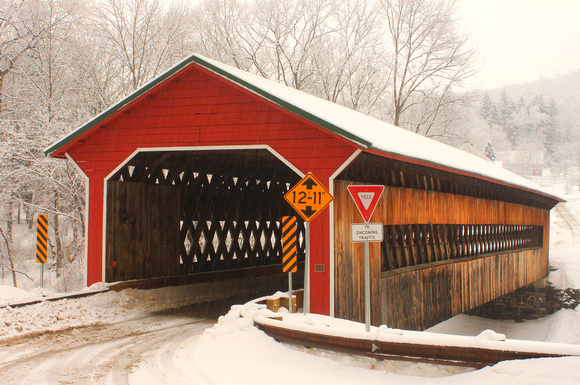 Ware Gilbertville Covered Bridge Winter