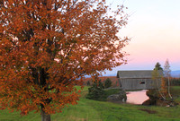 A M Foster Covered Bridge Cabot Autumn Morning cr