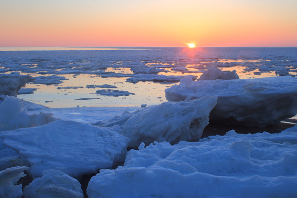 Cape Cod Bay Ice Great Hollow Beach Sunset March 2015