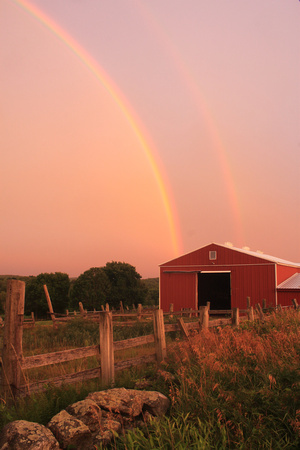 Petersham Double Rainbow over Barn