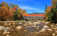 Albany Covered Bridge and Swift River in Autumn