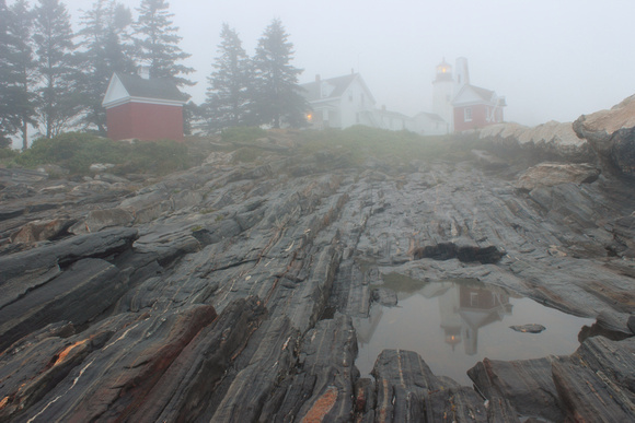 Pemaquid Point Lighthouse and Tide Pool Fog