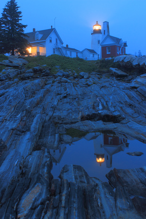 Pemaquid Point Lighthouse Twilight Reflection