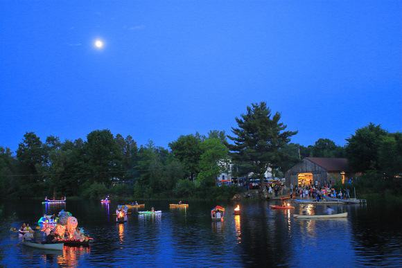 Orange Riverfest Boats and Moon