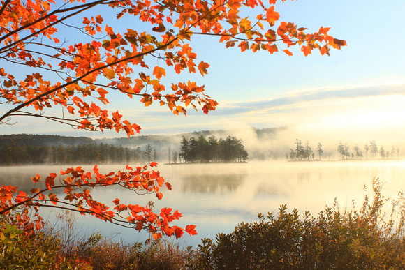 Tully Lake Autumn Morning Fog
