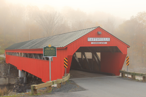 Taftsville Covered Bridge in Fog