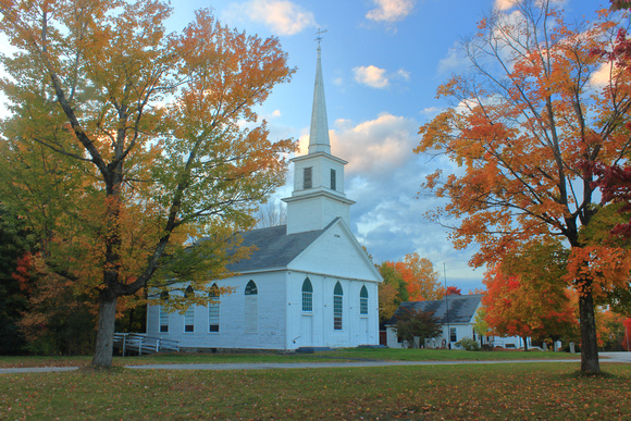 New Salem 1794 Meetinghouse Autumn Evening