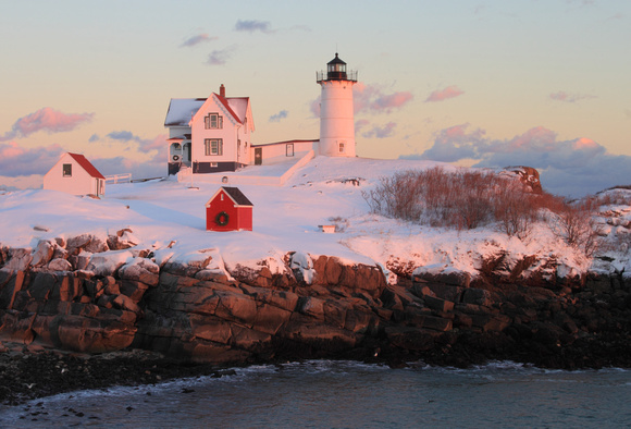 Nubble Lighthouse Winter Sunset