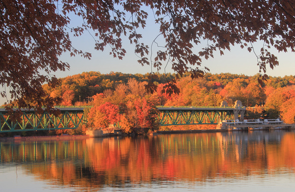 Connecticut River Turners Falls Bridge Fall Foliage