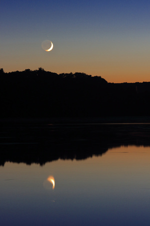 Connecticut River Barton Cove Crescent Moon Setting