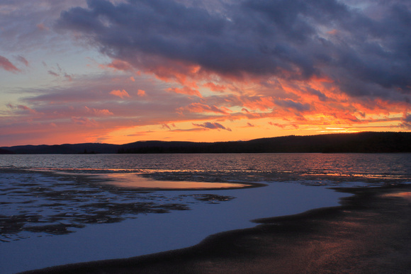 Quabbin Reservoir Sunset Ice