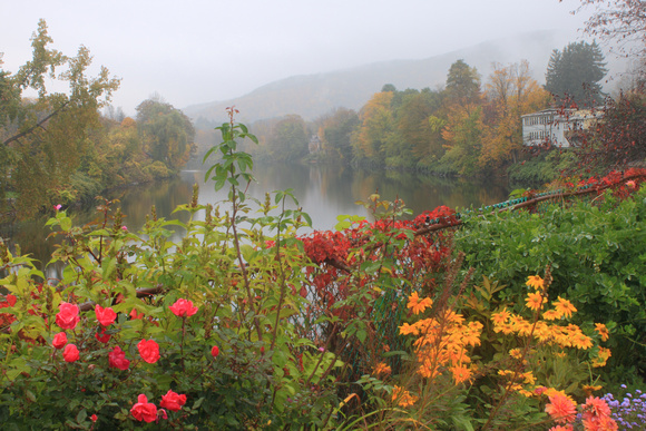 Shelburne Falls Bridge of Flowers Autumn Mist