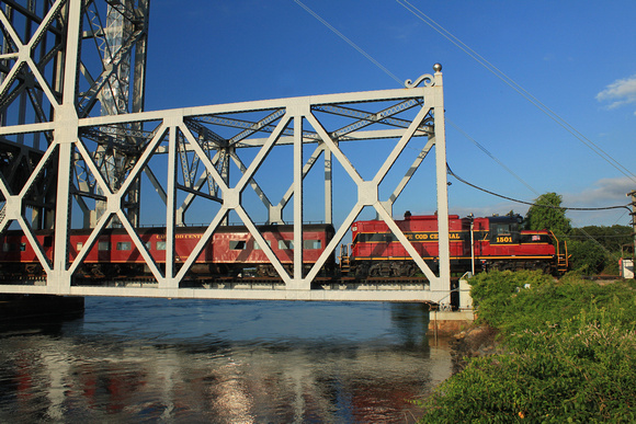 Cape Cod Canal Railroad Bridge Train Exiting