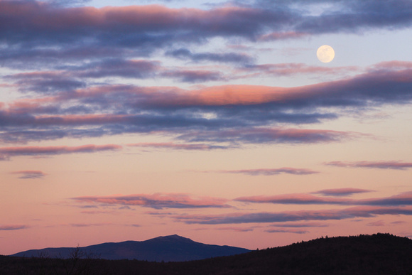 Mount Monadnock Moonrise at Sunset