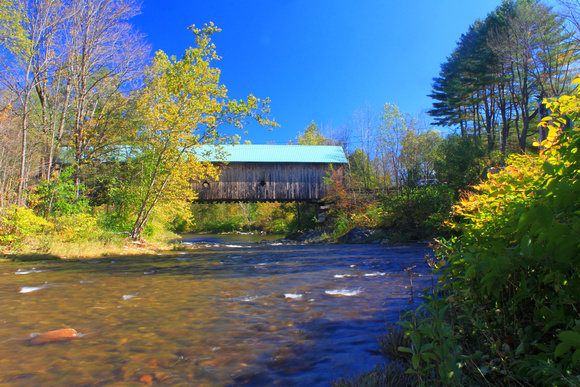 Hall Covered Bridge Saxtons River wide view