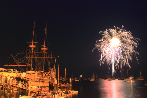 Plymouth Harbor Mayflower II Fireworks