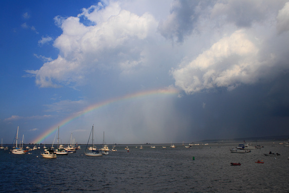 Plymouth Harbor Rainbow and Thunderstorm