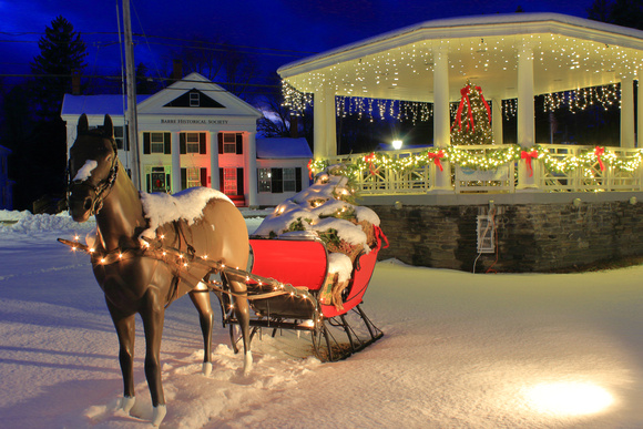Barre Common Holiday display and Barre Historical Society