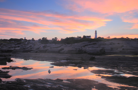 Cape Elizabeth Lighthouse Tide Pool Sunset
