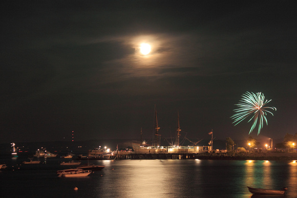 Plymouth Harbor Full Moon Fireworks