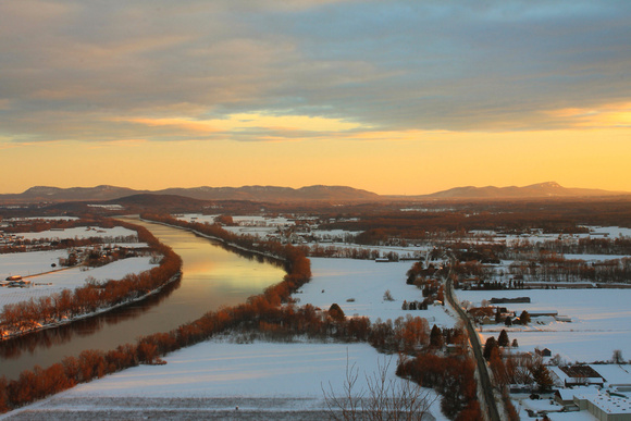 Mount Sugarloaf Connecticut River Winter Sunset