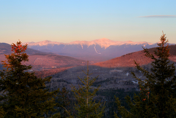 Mount Sugarloaf View of Mount Washington and Presidential Range Alpenglow