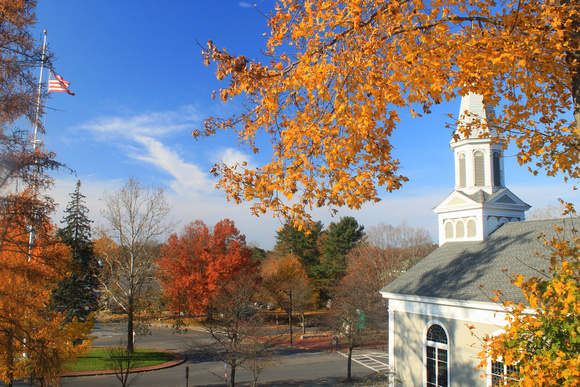 Concord church in autumn